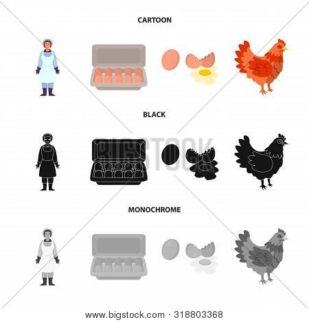 Vector Design Of Countryside And Plant Icon. Set Of Countryside And Farming Vector Icon For Stock.