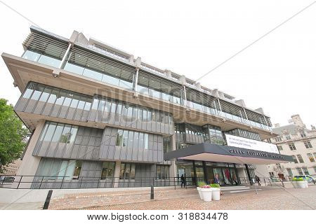 London England - June 4, 2019: Unidentified People Visit Queen Elizabeth Ii Centre London Uk