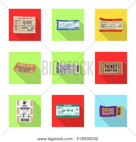 Vector Illustration Of Ticket And Admission Logo. Set Of Ticket And Event Stock Symbol For Web.