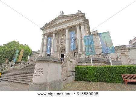 London England - June 4, 2019: Unidentified People Visit Tate Britain Museum London Uk