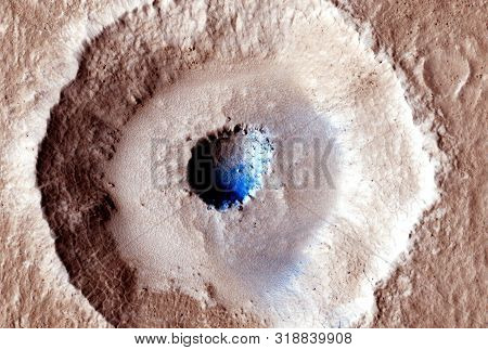 Crater Of A Former Lake On The Planet Mars.  Elements Of This Image Were Furnished By Nasa For Any P