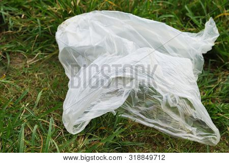 Plastic Pollution - Polythene Is Lying Down In The Grass