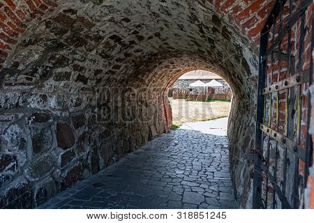 Ancient Fortress Gate In The Stone Wall Of The Karela Fortress