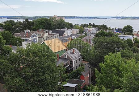 Portland City Skyline, From Portland Observatory On Munjoy Hill In Portland, Maine