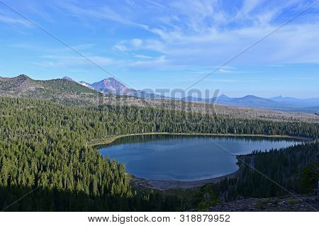 Three Creek Lake And Tam Mcarthur Rim From Tam Mcarthur Rim Trail In The Three Sisters Wilderness Ne