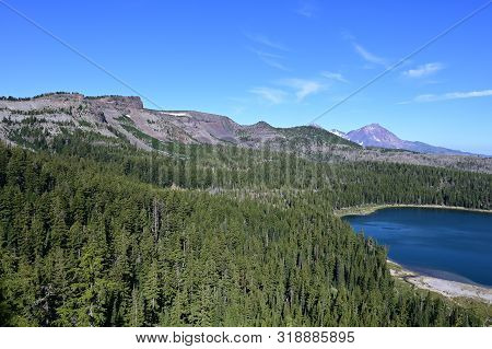 Three Creek Lake And Tam Mcarthur Rim From Tam Mcarthur Rim Trail In The Three Sisters Wilderness Ne