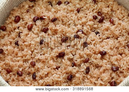 Sekihan, steamed sticky rice with red beans, Japanese food