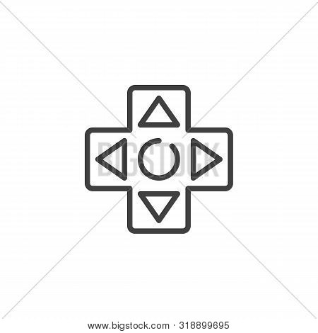 Console Game Controller Line Icon. Move Cursor Linear Style Sign For Mobile Concept And Web Design. 