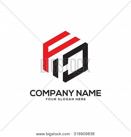 Fj Initial Letter Logo Inspiration, F And J Combination Logo Vector With Hexagonal Idea