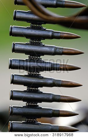 7.92 Mm Mauser Rounds Linked For Use In German Second World War Mg34 Machine Gun.