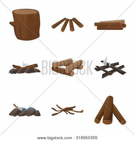 Vector Design Of Timber And Nature Logo. Set Of Timber And Construction Stock Vector Illustration.