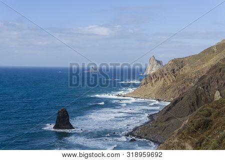 Mountains And Sea On The Island Of Tenerife.