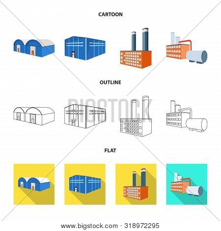 Vector Design Of Construction And Equipment Icon. Collection Of Construction And Manufacturing Stock