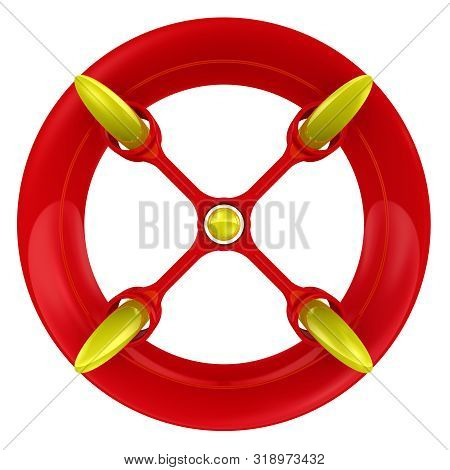 Application Window Close Button Icon. Red X-shape In A Circle. Isolated. 3d Illustration