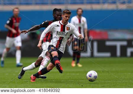 Milano, Italy. 18th April 2021. Miha Zajc Of Genoa Cfc  During The Serie A Match Between Ac Milan An