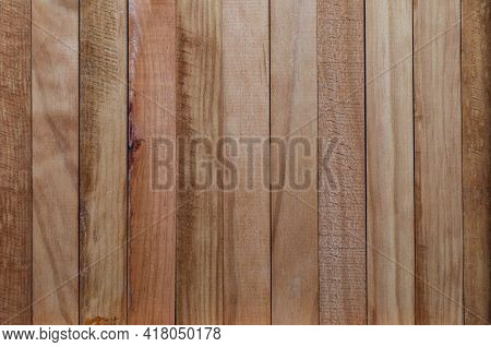 Texture Of Natural Wood Slats (unvarnished). Copper, Reddish, Cherry. Vertical Sense.