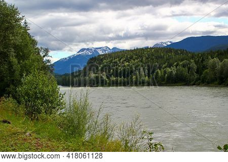 Remote, Beautiful Nature On The Skeena River In British Columbia, Canada