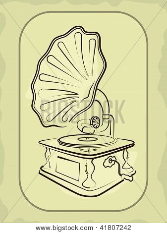 Gamle antikvarisk Gramophone