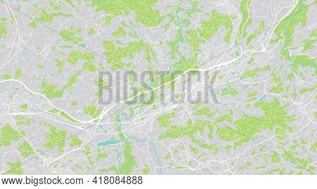 Urban Vector City Map Of St Gallen, Switzerland, Europe