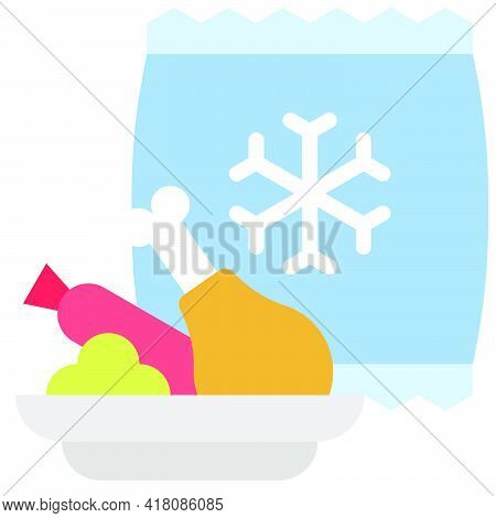 Frozen Food Icon, Supermarket And Shopping Mall Related Vector Illustration