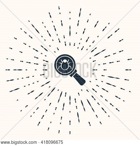 Grey System Bug Concept Icon Isolated On Beige Background. Code Bug Concept. Bug In The System. Bug 