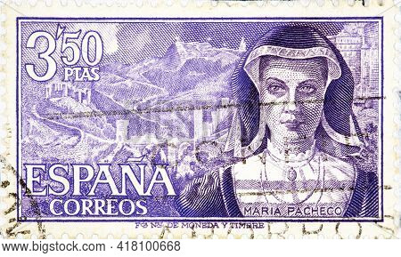 Spain - Circa 1964: A Stamp Printed In The Spain Shows, From The Series Characters Of Spain, Dedicat