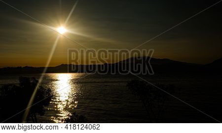 Sunset Light On The Jatigede Lake,sumedang, Indonesia