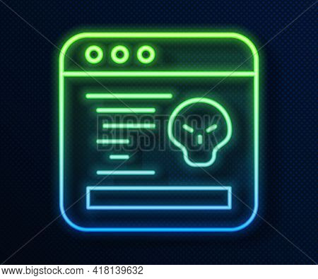 Glowing Neon Line System Bug Concept Icon Isolated On Blue Background. Code Bug Concept. Bug In The 