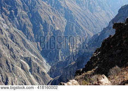 Colca Canyon In Peru.
View Over Colca Canyon In Peru.