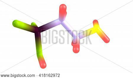 Taurine Molecular Structure Isolated On White