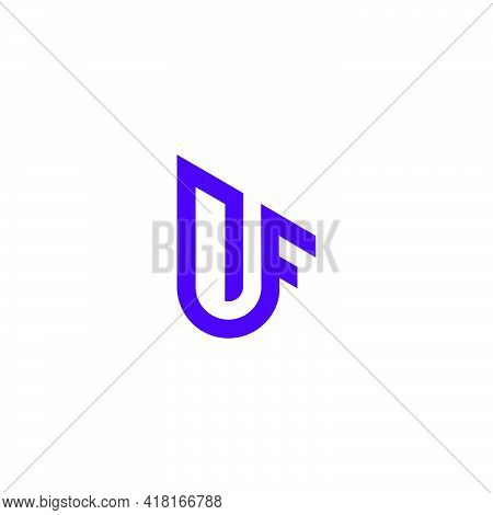 Letter Nf Line Art Geometric Design Emblem Logo Vector