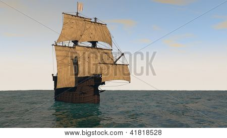 navio no Oceano