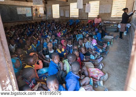 Mzuzu, Malawi. 30-05-2018. Group Of Afro-descendent Students Are Attending School Having Classes In 