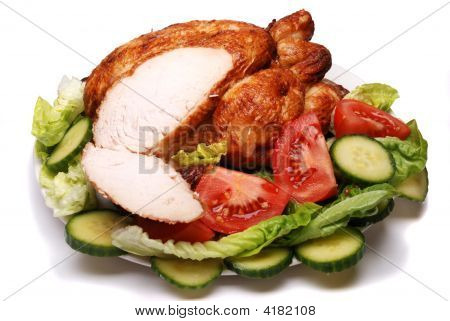 Stegt kylling og salat