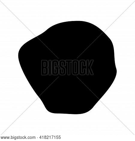 Abstract Ink Blotch, Round Liquid Blot Inkblot Shape. Freskle Pebble. Deform Random Smooth Vector Il