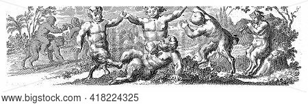 Dancing Young Satyrs, Jan van Vianen, 1701