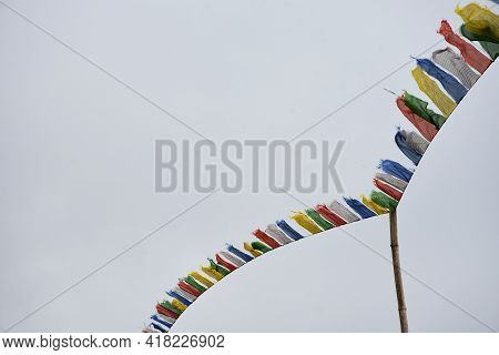 Flying Prayer Flag Of Many - Colored