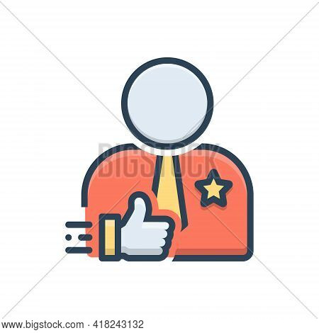 Color Illustration Icon For Credible Reliable Dependable Authentic Credibility Trust