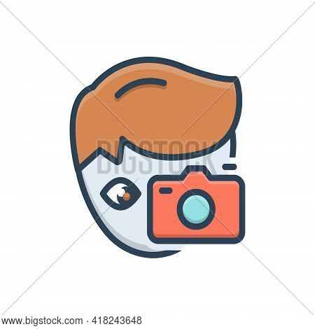 Color Illustration Icon For Hobby Penchant  Photography Photocamera Take-photo