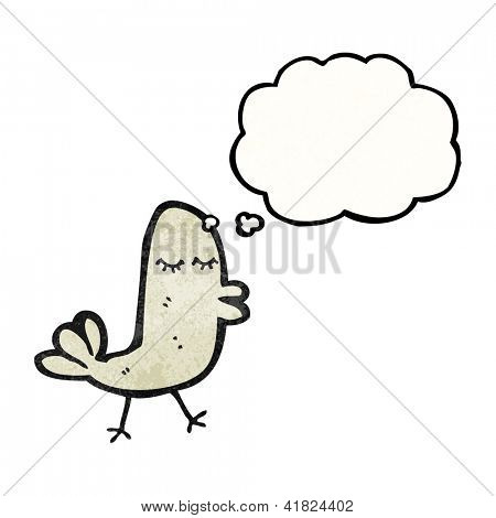 cartoon bird with thought bubble