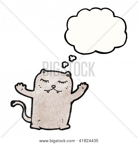 cartoon cat with thought bubble