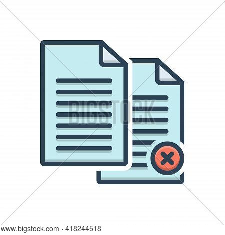 Color Illustration Icon For Paperless Cancel Invalidation Defeasance Automatic