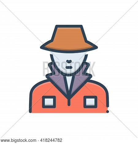 Color Illustration Icon For Agent Scout Fink Advisor Snoopspotter