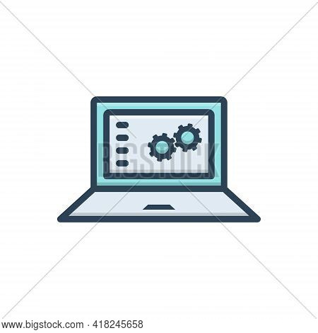 Color Illustration Icon For Function Digital Management Setting Softwear Technology