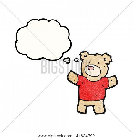 cartoon teddy bear with thought bubble
