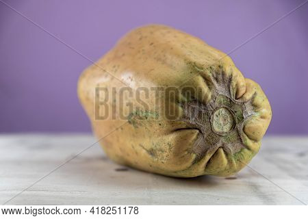 Formosa Variety Papaya Fruit On Wooden Background