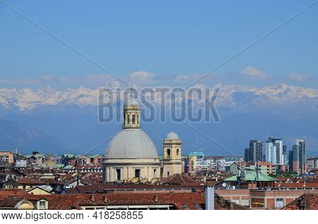 The Old Archecture Of Turin, Panorama, Italy