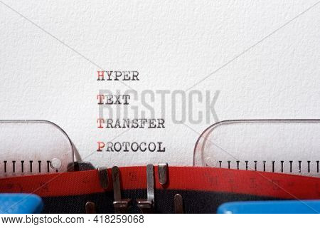 Hyper text transfer protocol phrase written with a typewriter.