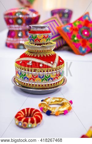 Indian Punjabi Pre Wedding Jago Ceremony Item Close Up