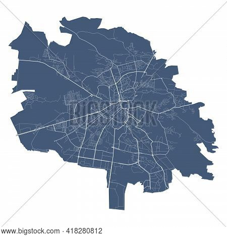 Lviv Map. Detailed Vector Map Of Lviv City Administrative Area. Cityscape Poster Metropolitan Aria V